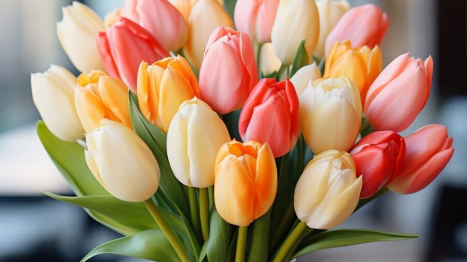 Los tulipanes es una flor común para regalar entre los enamorados