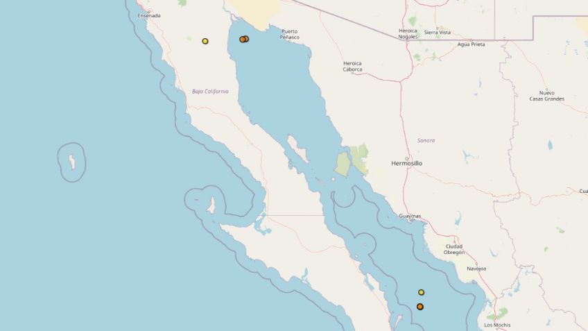 Reportan tres sismos en menos de dos horas en la Península de Baja California