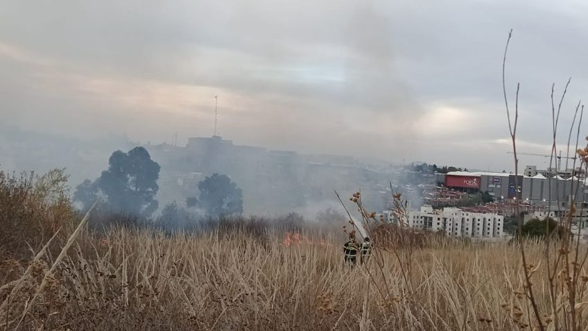 Intenso incendio forestal consume el Parque Ecológico Tarango en la Álvaro Obregón