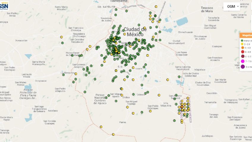 ¿Cuántos microsismos se han registrado en la CDMX en los últimos 50 años?