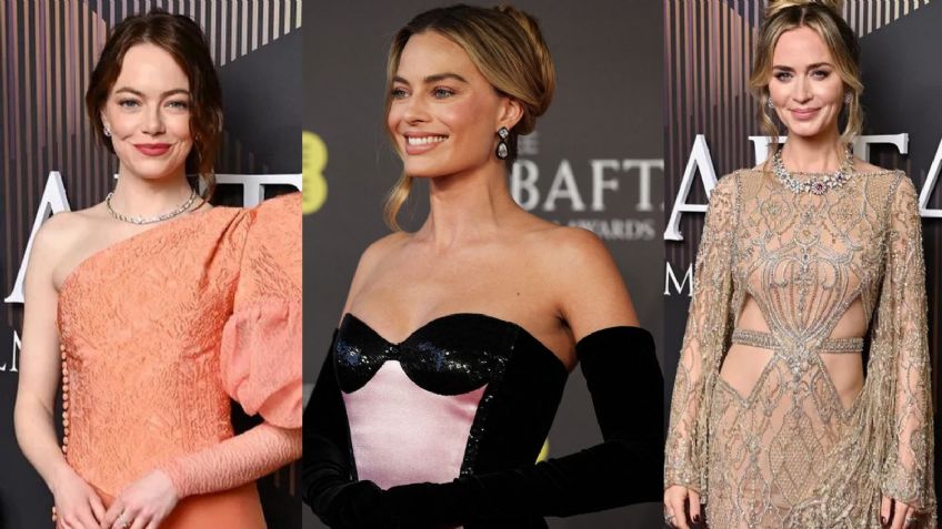 Emma Stone, Emily Blunt y Margot Robbie, las más bellas en la alfombra de los BAFTA 2024