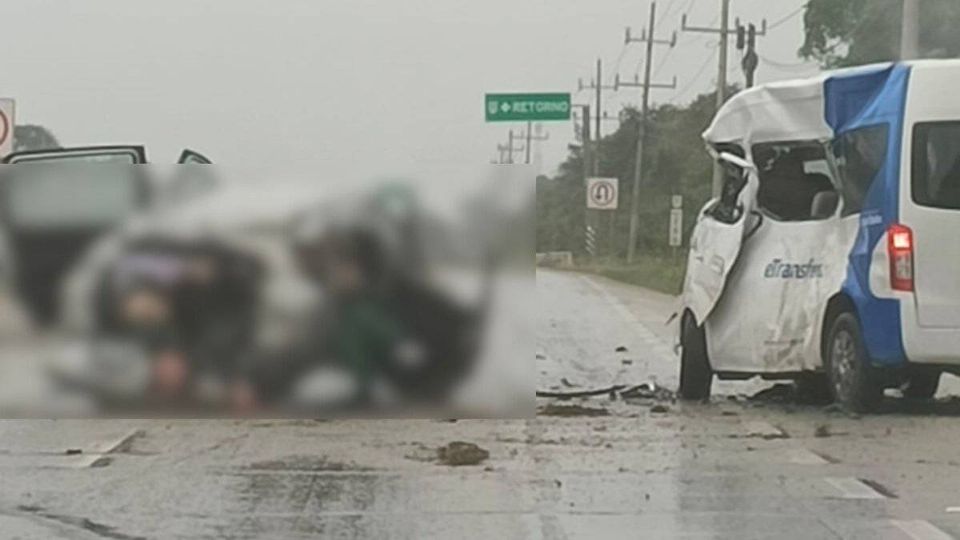 Se reportan varias personas muertas tras el accidente en la carretera Playa del Carmen-Tulum.