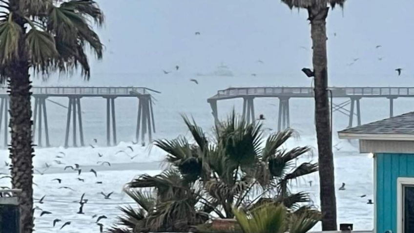 Colapsa muelle en Playas de Rosarito ante falta de mantenimiento y fuertes olas