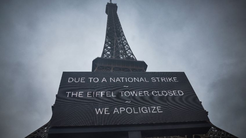 Cierran la Torre Eiffel por huelga de trabajadores