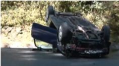 Auto pierde el control y se voltea en la Picacho-Ajusco, hay afectaciones viales