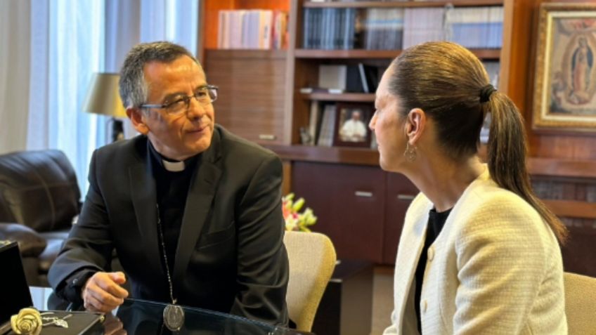 Claudia Sheinbaum se reúne con el rector de la Basílica de Guadalupe