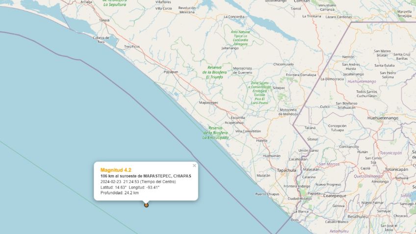 Se registran tres sismos de magnitud superior a 4 en tres horas en Chiapas