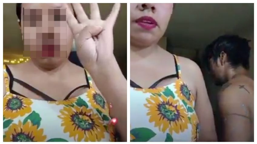 IMÁGENES FUERTES: mujer es golpeada mientras transmitía en vivo; hace señal de auxilio