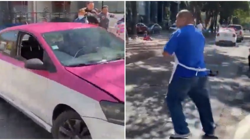 IMÁGENES FUERTES: taxista arrolla a hombre tras una riña en calles de Polanco, ya fue detenido