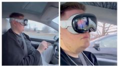 VIDEO: detienen a conductor de Tesla por manejar utilizando los lentes Vision Pro de Apple