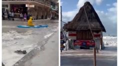 VIDEO Se inunda Holbox tras paso de frente frío 32 y "Norte"