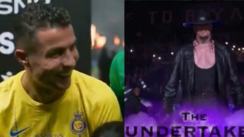 Cristiano Ronaldo soltó una risa al ver a Undertaker.