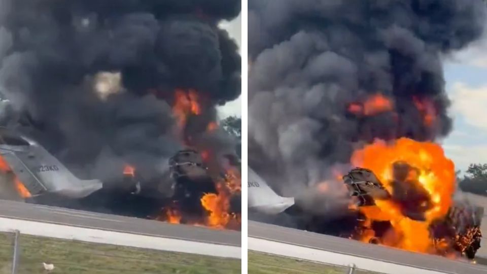 Una avioneta Bombardier Challenger 600 que había despegado de Ohio se estrelló en Florida.