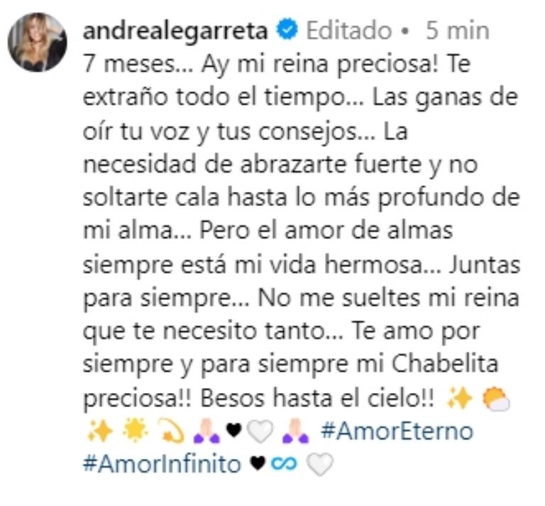 andrea legarreta muerte mamá