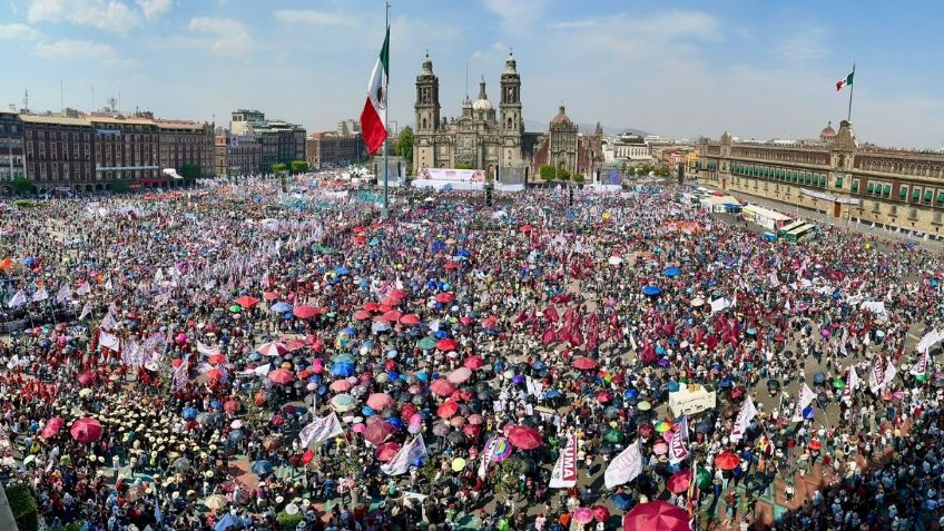 Claudia Sheinbaum abarrota el Zócalo con 350 mil asistentes en el día 1 de campaña