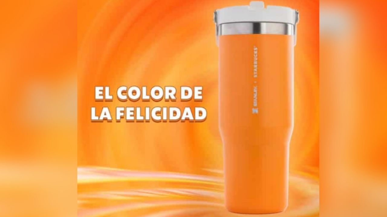 Starbucks lanza un nuevo vaso Stanley en color naranja ¿Cuál será su precio y cuándo lo van a vender?