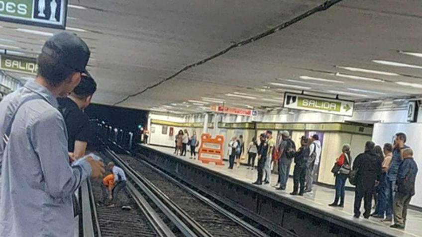 Rescatan a persona débil visual que cayó a las vías del Metro en la estación Eugenia