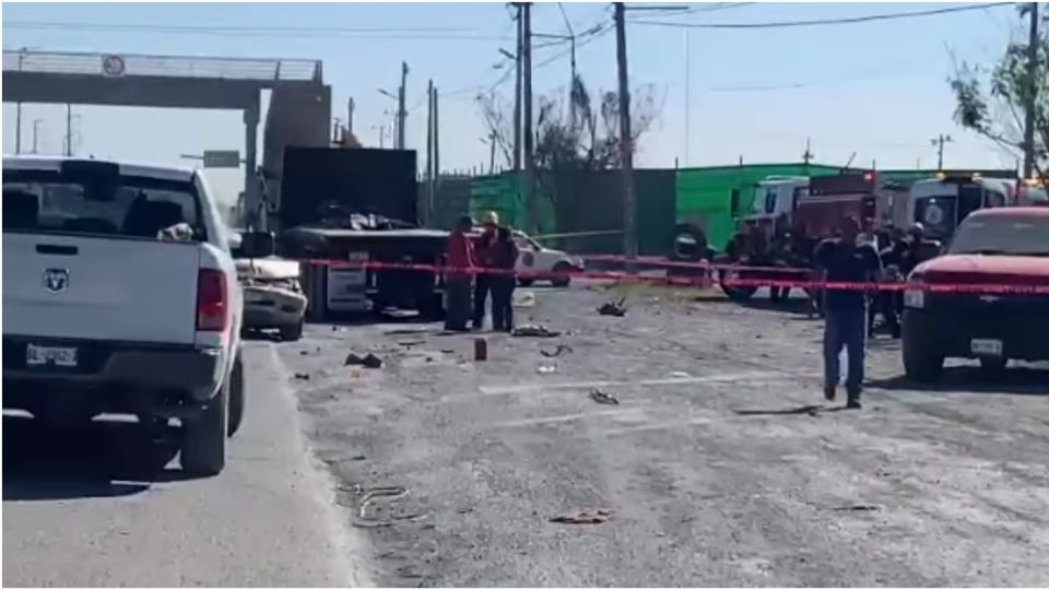 Se tiene solo un carril de circulación abierto en dirección de García a Apodaca
