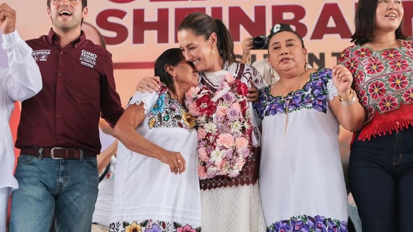 Claudia Sheinbaum es nombrada "Hermana Mayor" por pueblos mayas de Quintana Roo