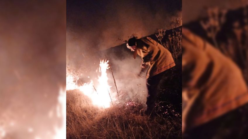 Sofocan incendio en la Sierra de Guadalupe