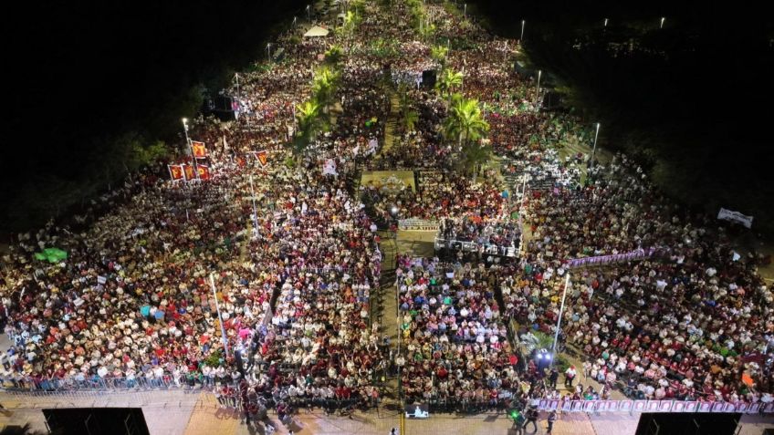 Claudia Sheinbaum es arropada por el cariño de más de 85 mil personas en Yucatán y Quintana Roo