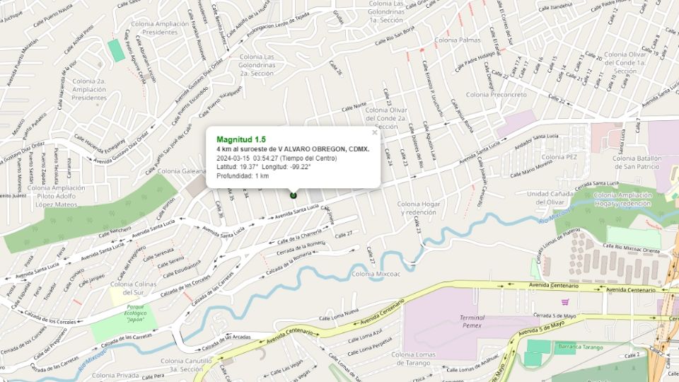 El epicentro se registró nuevamente en las inmediaciones de Mixcoac.