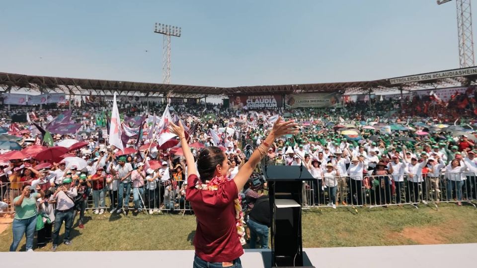 Claudia Sheinbaum Pardo, durante su gira por Veracruz.