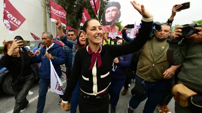 Jóvenes y mujeres reciben a Claudia Sheinbaum a su llegada en Tamaulipas