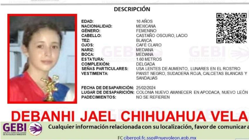 Desaparece Debanhi de 16 años en Nuevo León, es jugadora de futbol infantil en Apodaca