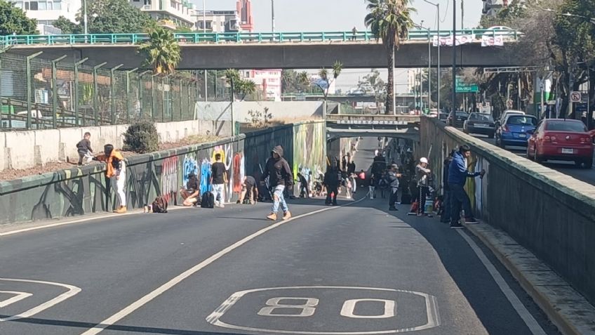 Caos vial en Tlalpan por marcha de grafiteros; consulta alternativas aquí