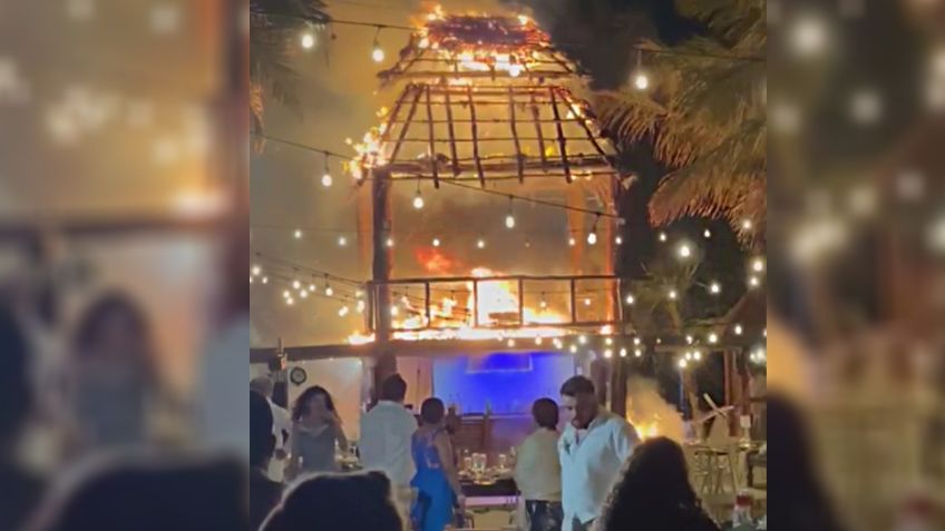 Boda de terror: se incendia palapa en plena fiesta en Telchac Puerto, Yucatán