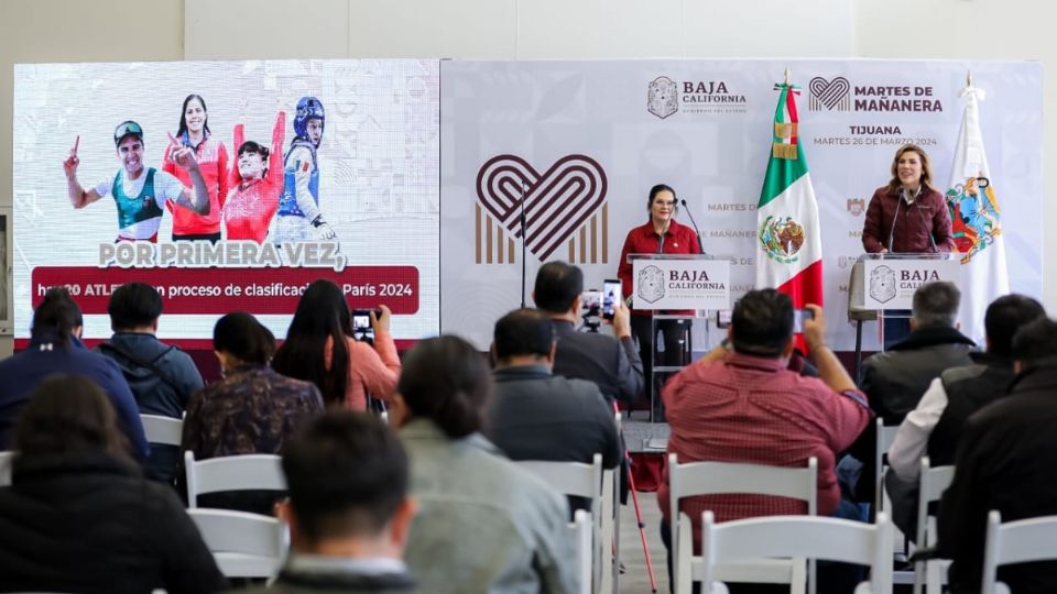 La mandataria estatal felicitó a las atletas clasificadas Alexa Moreno, Daniela Souza, Martha Sandoval y Natalia Escalera, así como al atleta Alexis López.