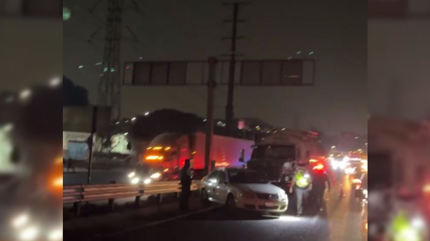 Choque ocasiona embotellamiento en la México-Pachuca