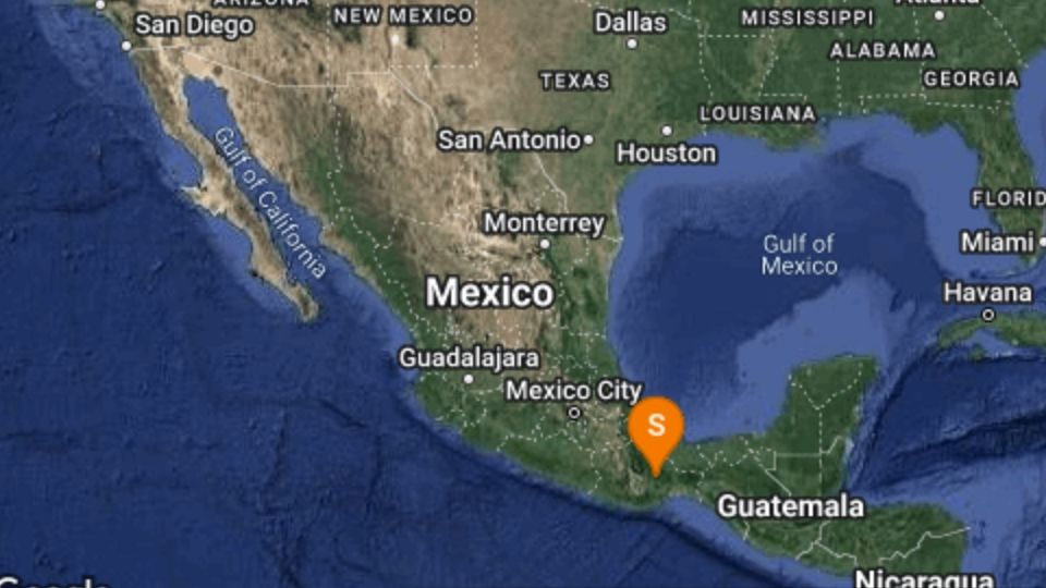 Mapa de sismo en Oaxaca