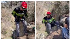 VIDEO: senderista cae de un barranco a 45 metros de altura en Guanajuato, sobrevive de milagro