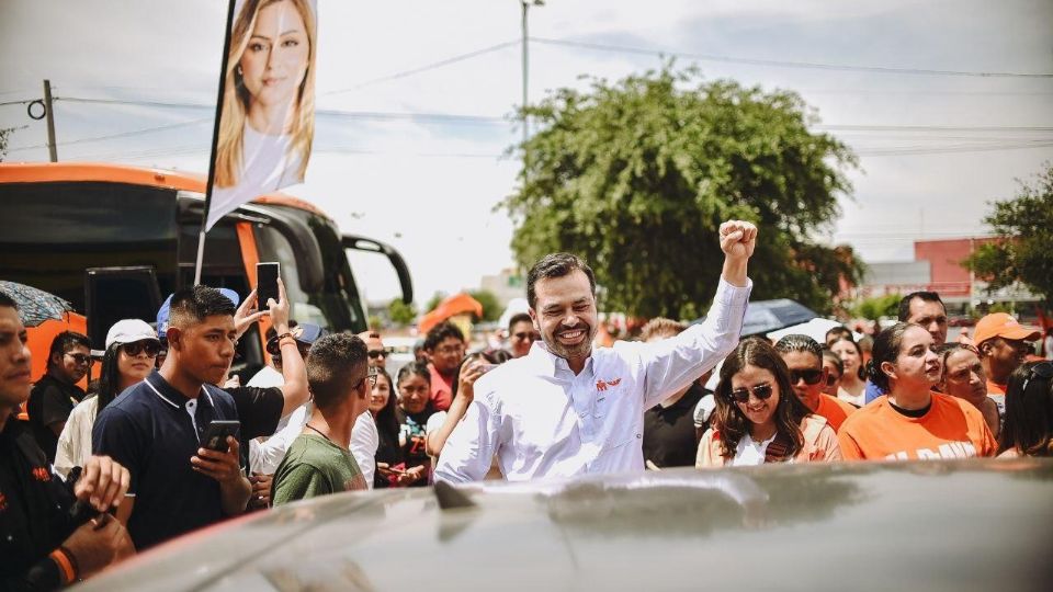 El candidato de MC a la Presidencia, en Monterrey, Nuevo León, este domingo.