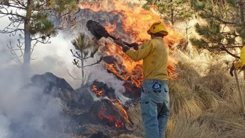 Continúa incendio en faldas del Nevado de Toluca