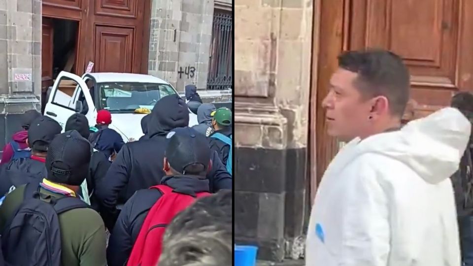 Peritos evalúan escena en Palacio Nacional tras trifulca con normalistas