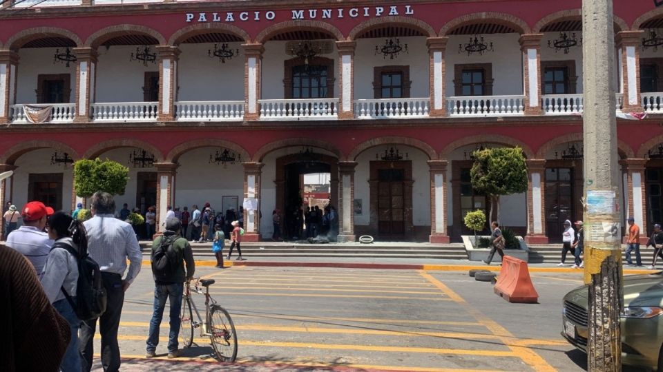 Palacio Municipal de Otumba, después de la protesta de pobladores en Edomex