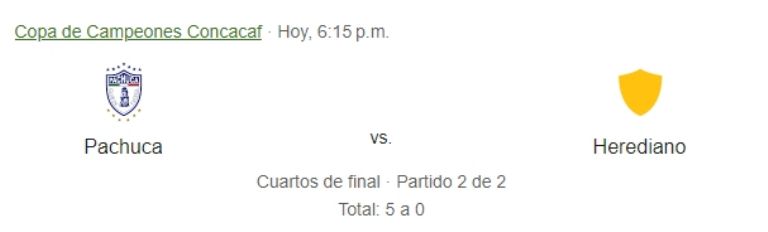 pachuca vs herediano