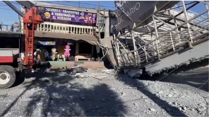 Cae puente peatonal en San Nicolás, Nuevo León; reportan 4 personas heridas