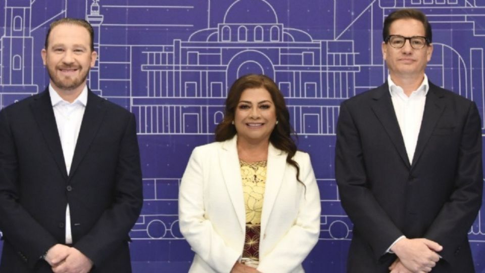 Santiago Taboada, Clara Brugada y Salomón Chertorivski.