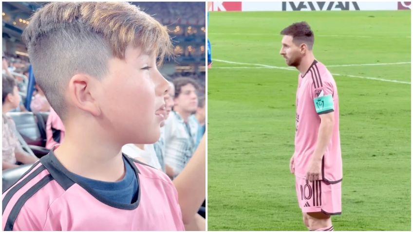 Poncho de Nigris y su hijo a metros de Messi: lo critican por no ponerle lentes a "Ponchito"