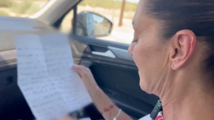 Claudia Sheinbaum comparte emotiva carta de un simpatizante en Mexicali