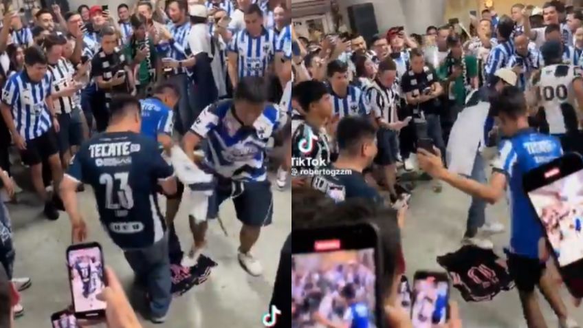 Aficionados de Rayados de Monterrey bailan sobre jersey de Messi: VIDEO