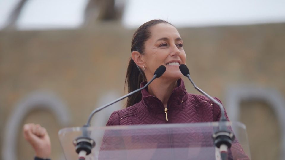 Claudia Sheinbaum durante evento de campaña