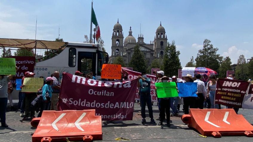 Protestan contra candidaturas de Morena en Edomex militantes inconformes de siete municipios