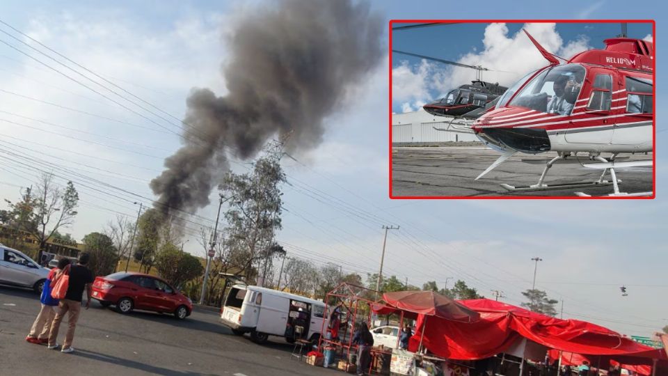 Helicóptero que cayó en Coyoacán