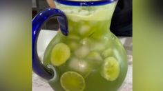 Quítate el calor con esta deliciosa y refrescante agua de frutas verdes