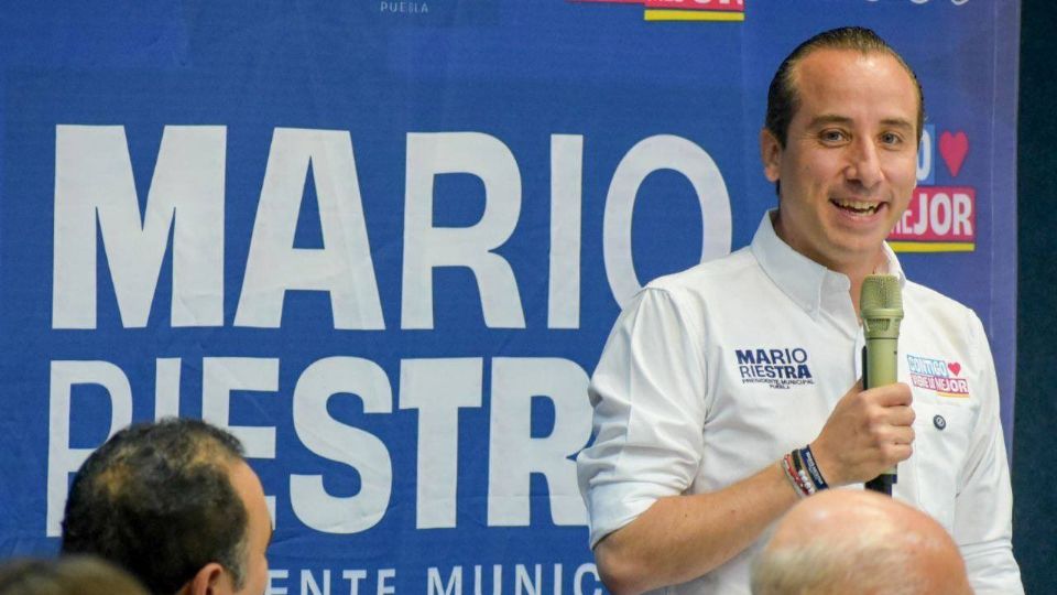 Mario Riestra, candidato a la alcaldía de Puebla.